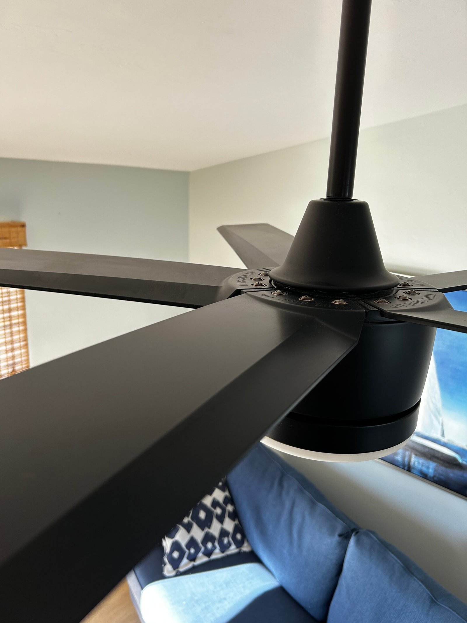 Sparkling clean ceiling fan after deep cleaning